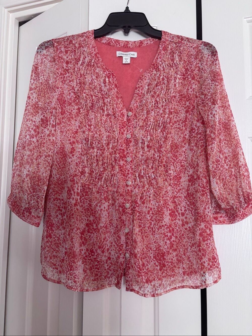 NWT Coldwater Creek “Pretty Pleats Too” Top